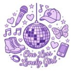 One Less Lonely Girl SVG PNG - Purple Disco Ball Y2K Clipart - Pop Star Birthday Design - Music Lover Gift - Digital Download for Cricut & Sublimation Digital Cut File – Instant Digital Download