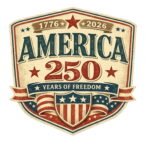 America 250 Semiquincentennial Vintage Emblem - 1776-2026 USA Anniversary Clipart PNG SVG - Retro Patriotic Design for Sublimation & Print - Digital Download Cricut & Silhouette Instant Digital Download