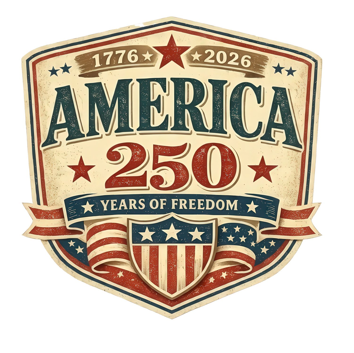 USA 250 Freedom America 250 Semiquincentennial Vintage Emblem - 1776-2026 USA Anniversary Clipart PNG SVG - Retro Patriotic Design for Sublimation & Print - Digital Download Cricut & Silhouette Instant Digital Download - Image 1