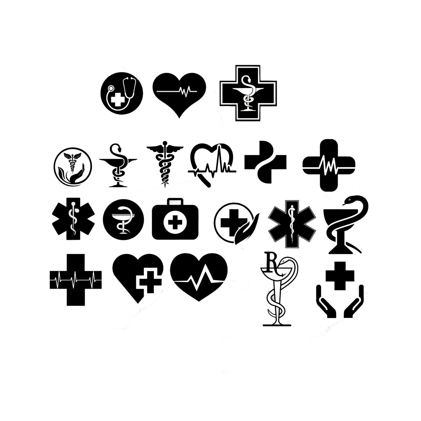 w 20 x Medical PNG SVG Bundle Files - Healthcare Icon Pack - Nurse Doctor Stethoscope SVG - Caduceus Pharmacy Clipart - Heartbeat EKG Life Line Vector - Pharmacy Rx Symbol - Hospital First Aid Cricut Files - Medical Logo Mega Pack - for Stickers Cricut & Silhouette Instant Digital Download - Image 1