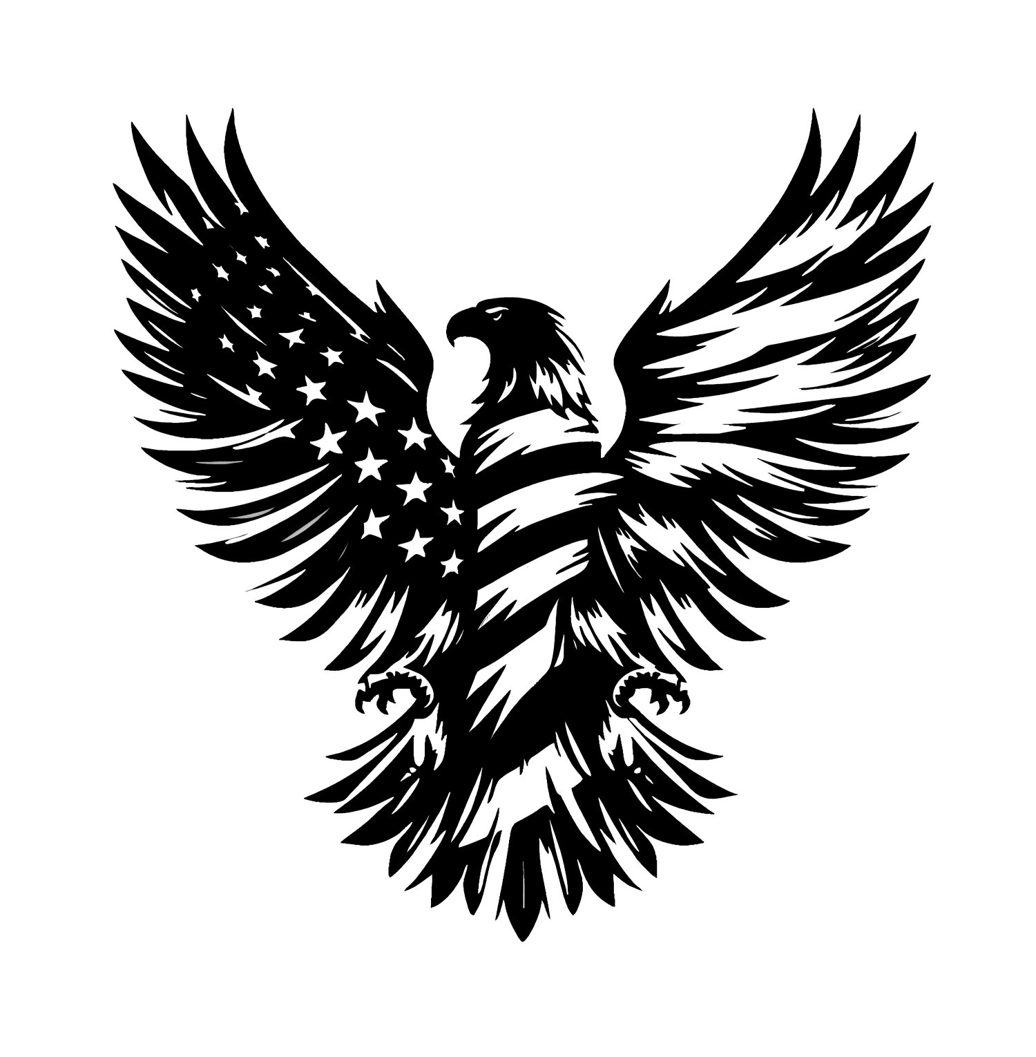 w American Eagle Flag SVG PNG - Patriotic Bald Eagle Clipart - Stars and Stripes Eagle Design - Independence Day Vector - Digital Download for Vinyl & Sublimation Vinyl Cut File Instant Digital Download - Image 1