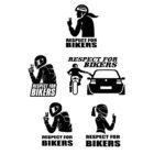 5 x Respect for Bikers SVG PNG Bundle - Motorcycle Safety Awareness Decal - Biker Wave Two Finger Salute - Sportbike Rider Digital Files - Female Biker Helmet Stickers - Look Twice Save a Life Cricut Design -  for Stickers Cricut & Silhouette Instant Digital Download