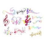 8 x Rainbow Music Notes SVG PNG Bundle - Colorful Musical Staff Clipart - Treble Clef Heart Vector - Music Teacher Sublimation Designs - Music Theory Art - Watercolor Musical Notation - Digital Music Planner Stickers -  for Cricut & Silhouette Instant Digital Download