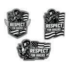 3 x Respect for Bikers USA SVG PNG Bundle - Motorcycle Rider Helmet Shield Vector - American Flag Biker Clipart Cut File - DIY Biker Gift Design - CNC Laser Engrave File Digital DownloadDIY Decal Design Vinyl Cut File Instant Digital Download