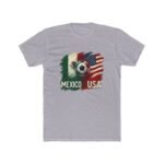 Mexico vs USA Soccer T-Shirt, International Friendly Match Tee, Soccer Fan Apparel, USA Mexico Flags Graphic Shirt, Futbol Lover Gift Premium Fitted 100% Cotton - Image 2