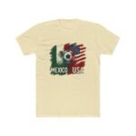 Mexico vs USA Soccer T-Shirt, International Friendly Match Tee, Soccer Fan Apparel, USA Mexico Flags Graphic Shirt, Futbol Lover Gift Premium Fitted 100% Cotton - Image 5