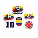 6 x Colombia Soccer SVG PNG Bundle - Colombian Football Fan Art - Federation Colombiana de Futbol Clipart - World Cup Jersey Design - 10 Soccer Number Sublimation Vinyl Cut File Instant Digital Download