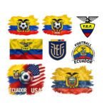 8 x Ecuador Soccer SVG PNG Bundle - Ecuador National Team Clipart - FEF Logo Graphics - Ecuador vs USA Soccer - Sports Sublimation Vinyl Cut File Instant Digital Download