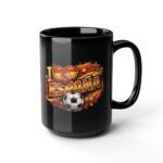 15oz I Love España Coffee Mug, Spain Soccer Fan Mug, Spanish Football Ceramic Cup, Red and Yellow Soccer Fan Gift, National Team Mug Decor, Sports Fan Cup Drinkware