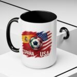 15pz España vs USA Soccer Mug, Spain United States Football Rivalry Cup, Two-Tone Ceramic Coffee Mug, International Soccer Fan Gift Cup - Image 5