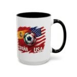 15pz España vs USA Soccer Mug, Spain United States Football Rivalry Cup, Two-Tone Ceramic Coffee Mug, International Soccer Fan Gift Cup - Image 4