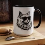 15pz Cool Cat Mug, Sunglasses Cat Coffee Cup, Funny Cat Lover Gift, Hipster Cat Mug, Gift for Cat Mom, Cat Dad Mug, Unique Animal Art Cup, Cute Cat Decor - Image 6