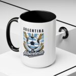 15pz Argentina Soccer Mug, La Albiceleste Football Two-Tone Coffee Cup, Argentine National Team Fan Drinkware, Soccer Supporter Gift Soccer Fan Gift Cup - Image 6