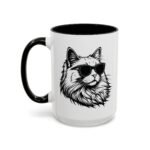 15pz Cool Cat Mug, Sunglasses Cat Coffee Cup, Funny Cat Lover Gift, Hipster Cat Mug, Gift for Cat Mom, Cat Dad Mug, Unique Animal Art Cup, Cute Cat Decor - Image 3