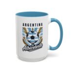 15pz Argentina Soccer Mug, La Albiceleste Football Two-Tone Coffee Cup, Argentine National Team Fan Drinkware, Soccer Supporter Gift Soccer Fan Gift Cup