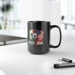 15oz Mexico USA Soccer Mug, International Soccer Gift, Soccer Fan Coffee Cup, Mexico and United States Flag Mug, Futbol Fan Gift, Team Spirit Drinkware - Image 2