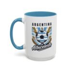 15pz Argentina Soccer Mug, La Albiceleste Football Two-Tone Coffee Cup, Argentine National Team Fan Drinkware, Soccer Supporter Gift Soccer Fan Gift Cup - Image 3