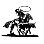 Western Cowboy Roping SVG PNG - Rodeo Silhouette Clipart - Cowboy on Horse with Lasso - Western Theme Sublimation - Instant  Vinyl Cut File Instant Digital Download