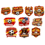 10 x Spain Soccer SVG PNG Bundle - FIFA World Cup 2026 Spain Graphics - España Football Clipart - Spanish Bull Sublimation - Vinyl Cut File Instant Digital Download
