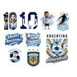 9 x Argentina Soccer SVG PNG Bundle - Messi and Maradona Legend Graphics - La Albiceleste Clipart - Vamos Argentina Sublimation - Instant Digital Download Instant  Vinyl Cut File Instant Digital Download