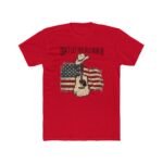 Don't Let The Old Man In T-Shirt, American Flag Country Music Tee, T-Shirt, American Flag Country Music Tee, Western Cowboy Hat Guitar Graphic Shirt, Patriotic Vintage ApparelGift Premium Fitted 100 Cotton - Image 6