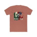 Mexico vs USA Soccer T-Shirt, International Friendly Match Tee, Soccer Fan Apparel, USA Mexico Flags Graphic Shirt, Futbol Lover Gift Premium Fitted 100% Cotton - Image 7