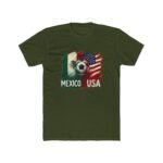 Mexico vs USA Soccer T-Shirt, International Friendly Match Tee, Soccer Fan Apparel, USA Mexico Flags Graphic Shirt, Futbol Lover Gift Premium Fitted 100% Cotton - Image 3