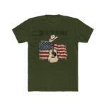 Don't Let The Old Man In T-Shirt, American Flag Country Music Tee, T-Shirt, American Flag Country Music Tee, Western Cowboy Hat Guitar Graphic Shirt, Patriotic Vintage ApparelGift Premium Fitted 100 Cotton - Image 3