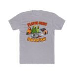 Playing Dead Parrot T-Shirt, Funny Pew Pew Pew Tee, Cute Bird Meme Shirt, Sarcastic Animal Graphic Tee, Cartoon Humor Gift Premium Fitted 100% Cotton - Image 2