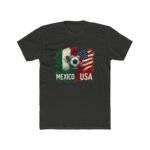 Mexico vs USA Soccer T-Shirt, International Friendly Match Tee, Soccer Fan Apparel, USA Mexico Flags Graphic Shirt, Futbol Lover Gift Premium Fitted 100% Cotton - Image 10
