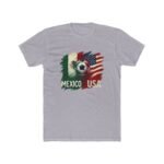 Mexico vs USA Soccer T-Shirt, International Friendly Match Tee, Soccer Fan Apparel, USA Mexico Flags Graphic Shirt, Futbol Lover Gift Premium Fitted 100% Cotton - Image 2