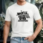 GS Adventure Motorcycle T-Shirt, Dual Sport American Flag Tee, Compass Enduro Graphic Shirt, Biker Apparel, Gift for Rider Apparel Shirt Premium Fitted 100%...