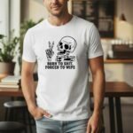 Born To Shit Forced To Wipe Shirt, Funny Meme T-Shirt, Ironic Badass Cowboy Graphic Tee, Western Humor Gag Gift, Sarcastic Streetwear Clothing Premium Fitted 100% Cotton