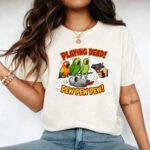 Playing Dead Parrot T-Shirt, Funny Pew Pew Pew Tee, Cute Bird Meme Shirt, Sarcastic Animal Graphic Tee, Cartoon Humor Gift Premium Fitted 100% Cotton