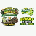 3 x Brazil Travel SVG PNG Bundle - Welcome to Brazil Low Expectations High Drama Cut File - Sarcastic Vacation Sublimation Vector Art Instant Digital Download