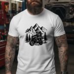 Two Up Adventure Motorcycle T-Shirt, ADV Couple Biker Tee, Mountain Riding Graphic Shirt, Dual Sport Passenger Gift, Tourer Apparel Premium Fitted 100% Cotton