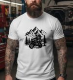 Two Up Adventure Motorcycle T-Shirt, ADV Couple Biker Tee, Mountain Riding Graphic Shirt, Dual Sport Passenger Gift, Tourer Apparel Premium Fitted 100% Cotton