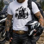 Adventure Motorcycle T-Shirt, Dual Sport Dirt Bike Tee, Mountain Rider Graphic Shirt, Enduro Biker Gift, BMW Adventure, ADV Touring Apparel Apparel Gift Premium Fitted 100% Cotton