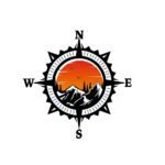 Compass Compass Trees Mountain Sunset SVG PNG - Mountain Wilderness Cut File - Outdoor Adventure Sublimation Vector Design Digital Download
