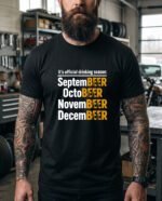 SeptemBEER OctoBEER Drinking Season T-Shirt, Funny Beer Lover Tee, Fall Drinking Shirt, Sarcastic Alcohol Holiday Graphic Tee Gift Premium Fitted 100% Cotton